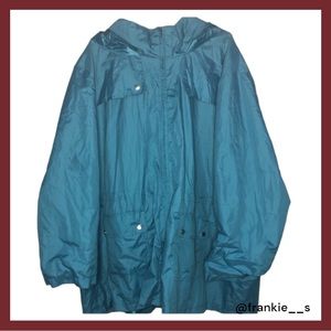 Blue Rain Coat Size 4XL has Hidden Hood